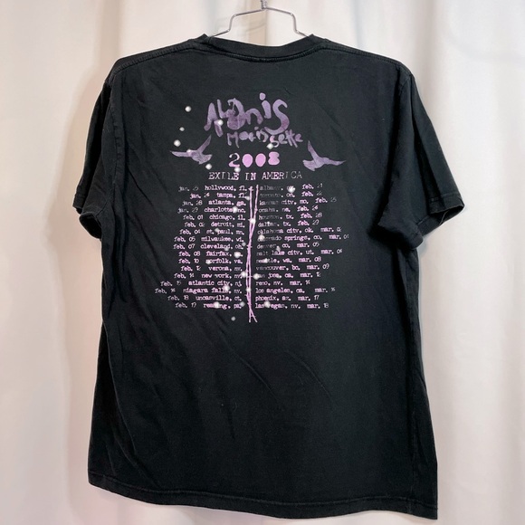 2008 Alanis Morrisette black ‘Exile in America’ graphic band tee sz XL - Picture 9 of 9